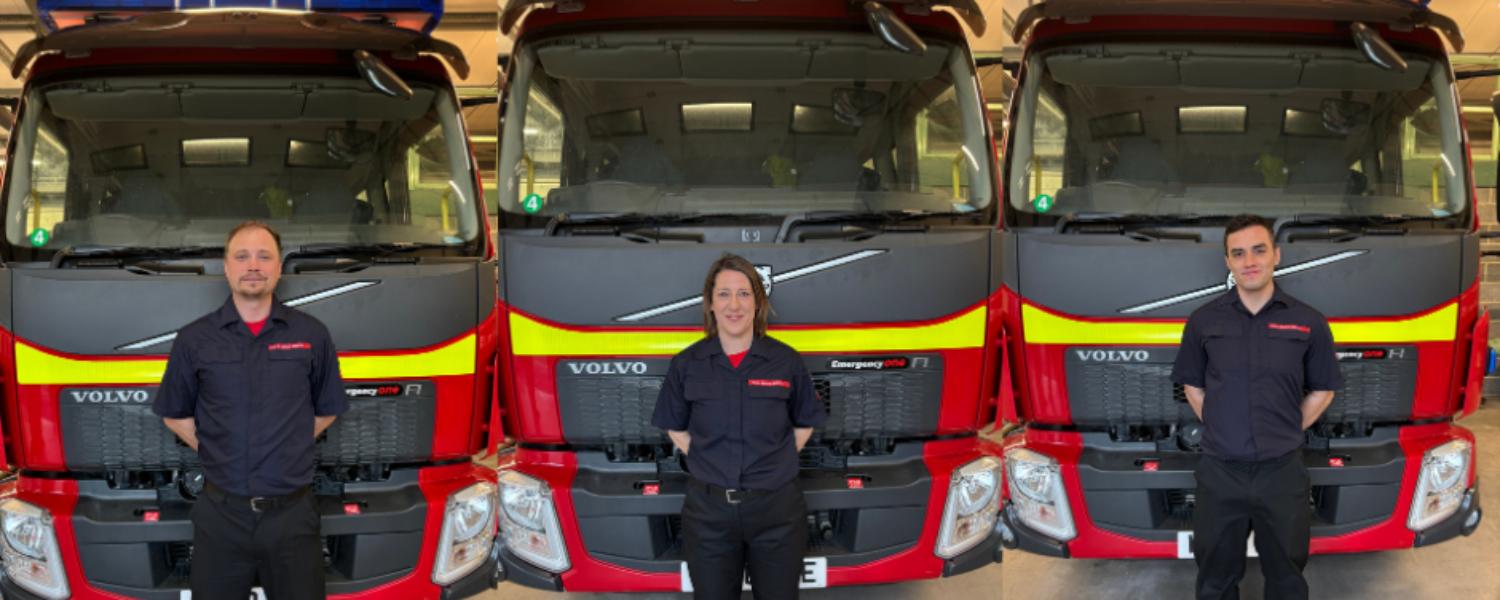 Nick, Carly and Josh. Avon Fire & Rescue Services newest on-call firefighters